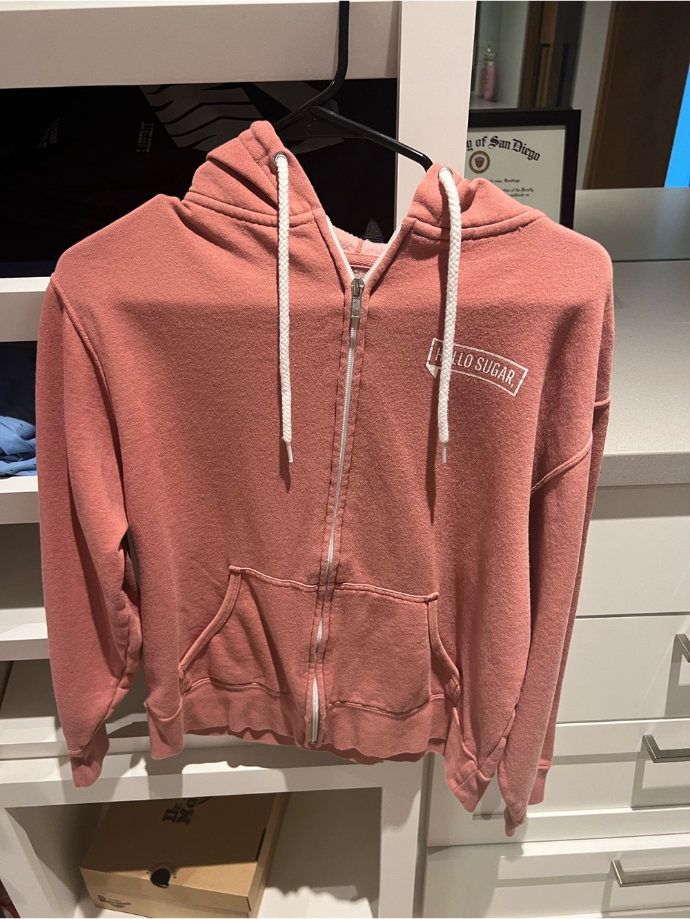 Women's Dusty Rose Zip-Up Hoodie Jacket